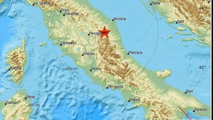 Ισχυρός σεισμός 5,2 Ρίχτερ στην κεντρική Ιταλία – Το επίκεντρο στην Περούτζια